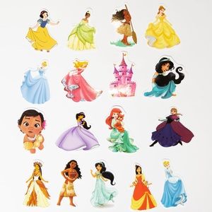 17 pcs Disney Princess Vinyl stickers decals